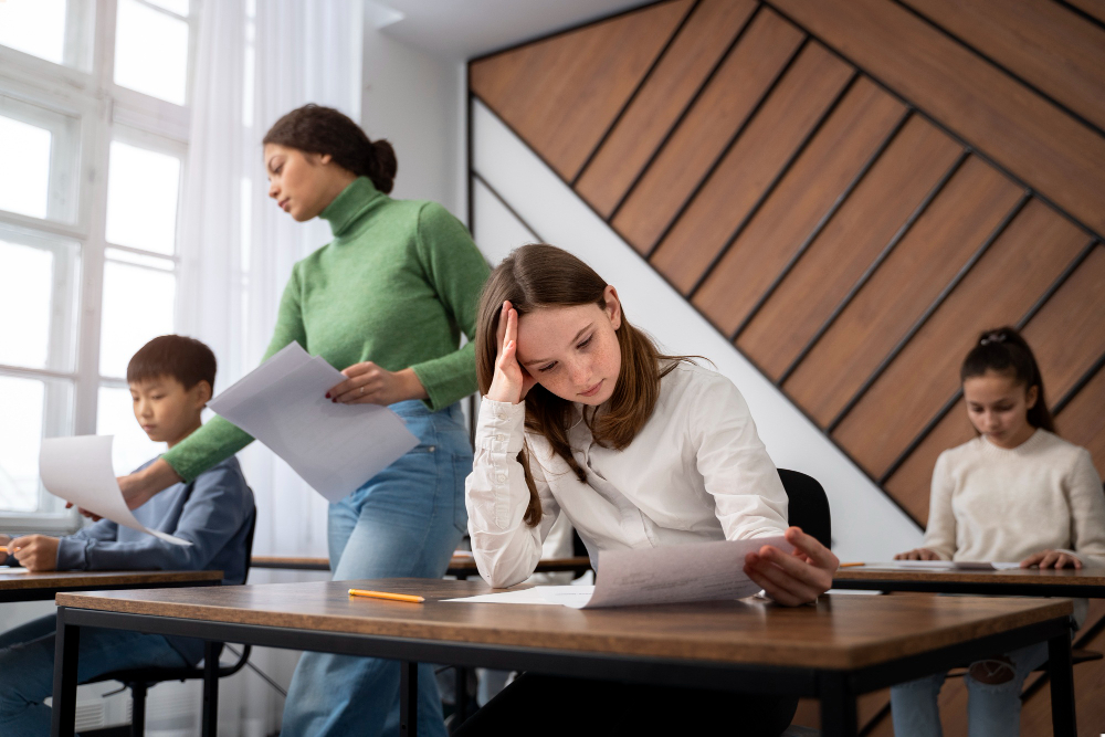 Estudantes desenvolvendo inteligência emocional em atividade prática